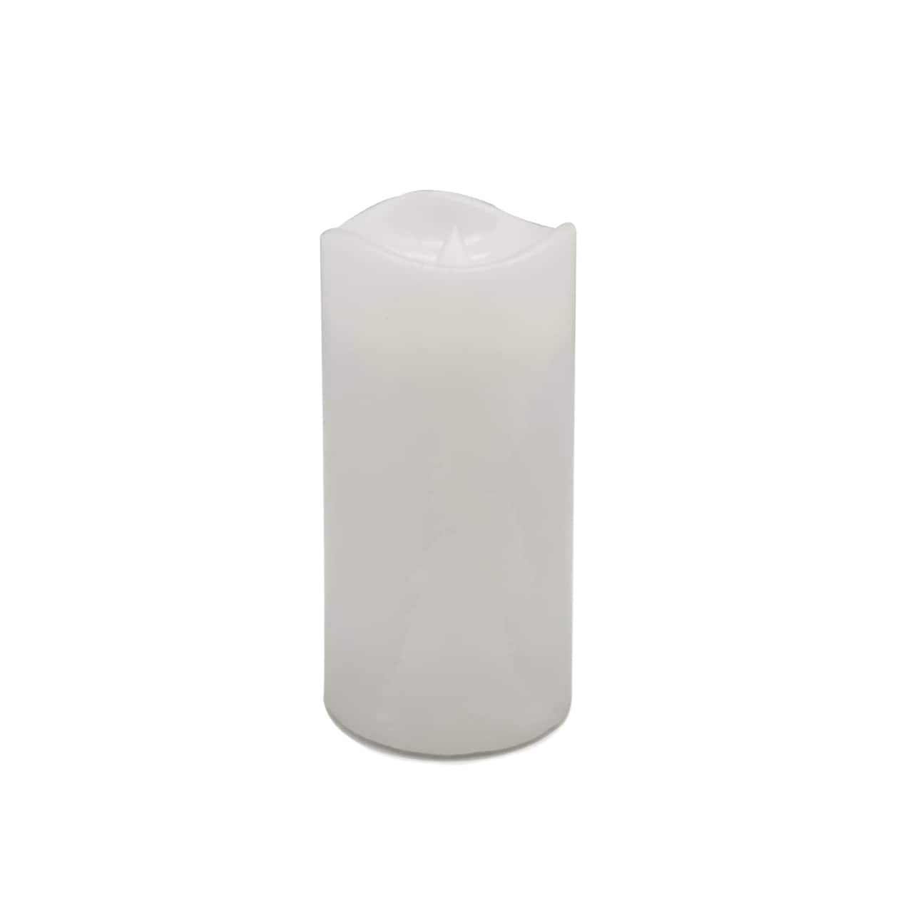 6 Pack: White Glowing Flame LED Wax Pillar Candle by Ashland®